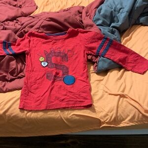 Red Varsity Kids Long Sleeve Shirt